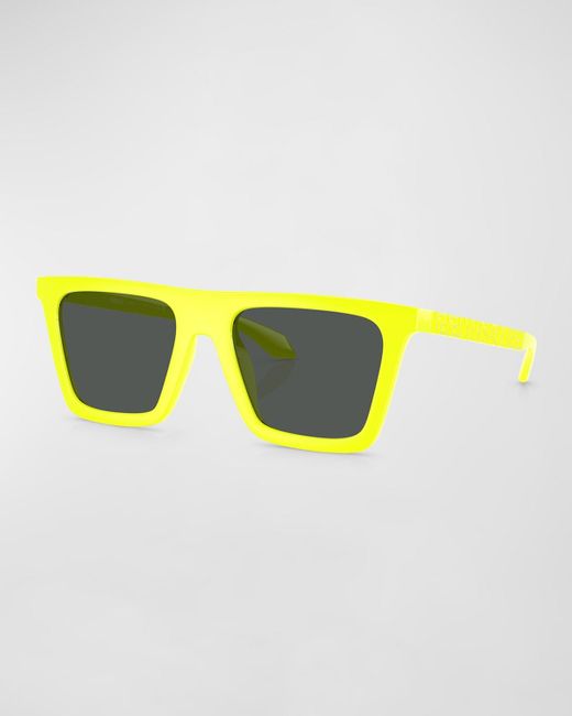 Versace Yellow Greca Logo Nylon Square Sunglasses for men