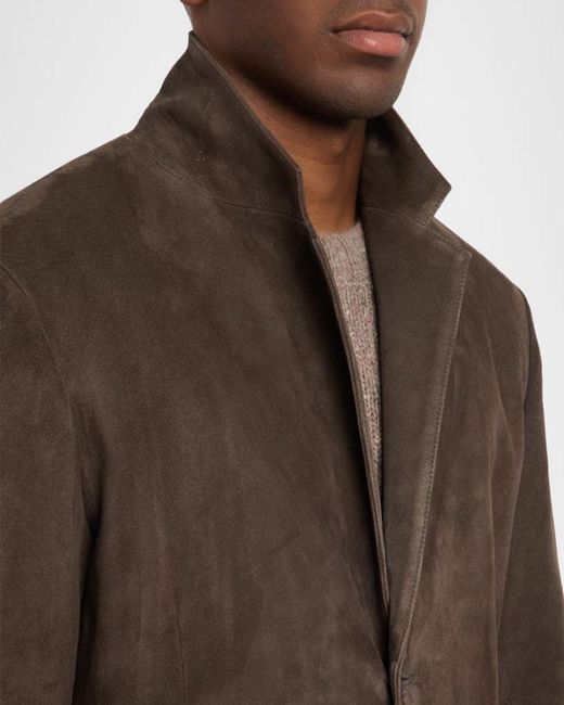 Vince Brown Apos;S Suede Notch Lapel Two-Button Blazer for men