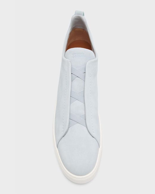 Zegna Natural Triple Stitchtm Slip-on Suede Low-top Sneakers for men
