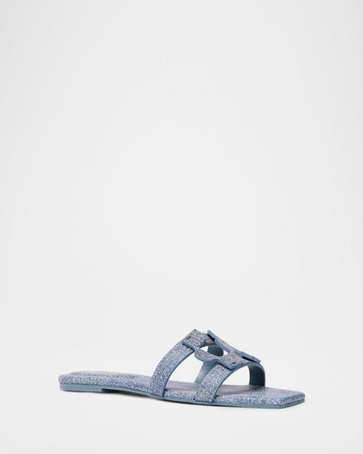 Jonathan Simkhai White Monogram-Printed Leather Slides