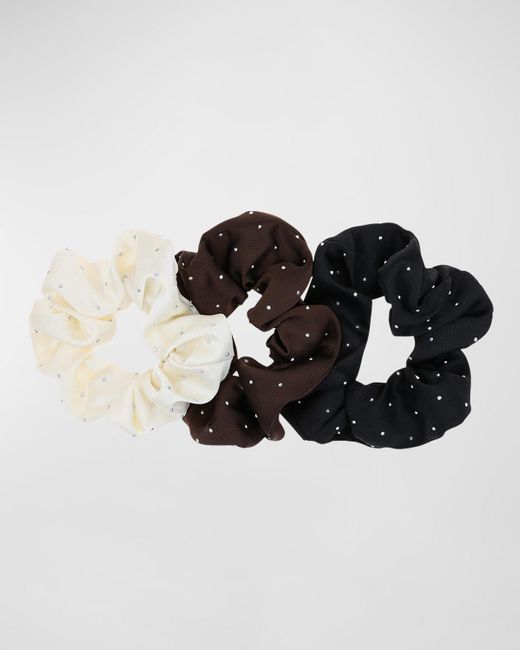 L. Erickson Black Marin Embellished Scrunchies, Set Of 3