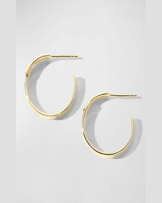 Ippolita Metallic 18k Gold Overlapping #1 Hoop Earrings With Diamonds