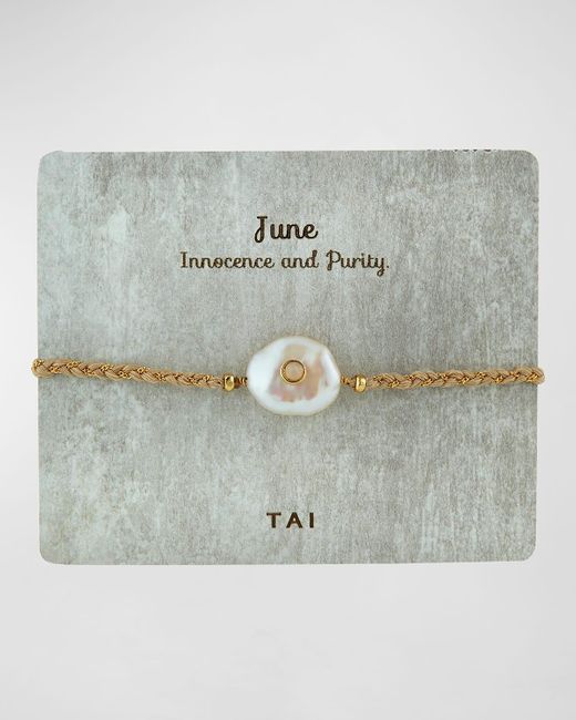 Tai Gray Baroque Pearl Handmade Birthstone Bracelet