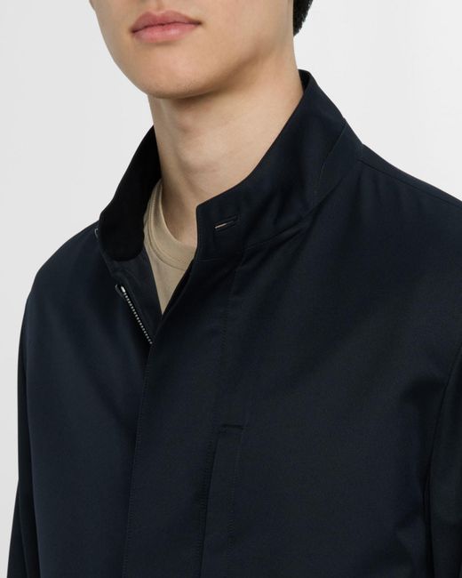 Zegna Blue Apos;S Solid Car Coat for men