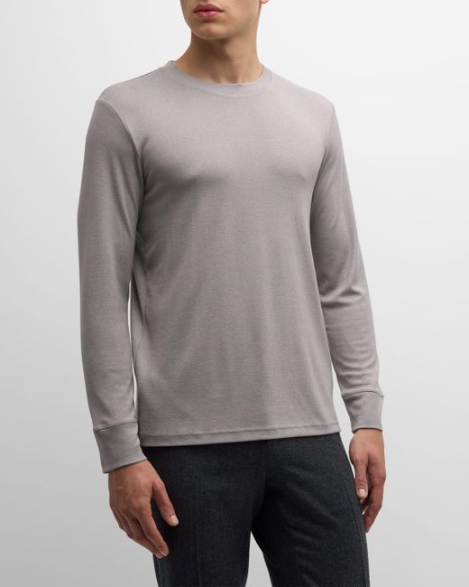 Theory Gray Essential Tee Long Sleeve for men