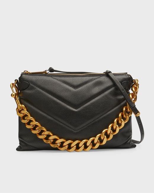 Rebecca Minkoff Edie Maxi Quilted Leather Crossbody Bag in Black Lyst