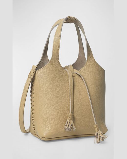 Callista Natural City Mini Grained Leather Top-Handle Bag