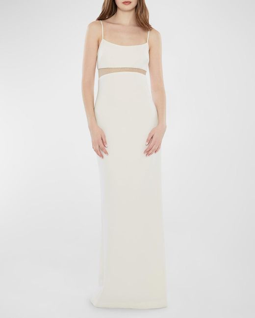 Likely White Stefania Sheer-Panel Column Gown