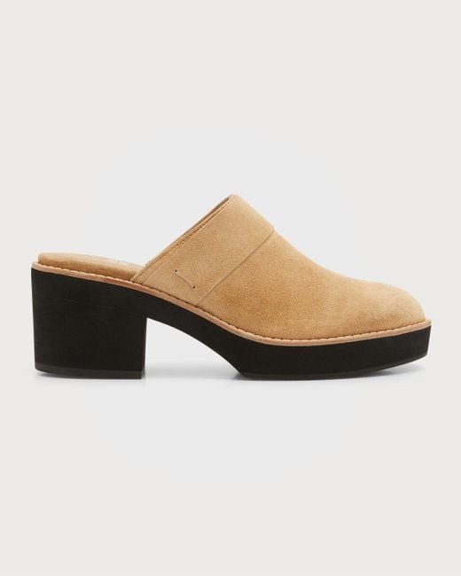 Eileen Fisher Multicolor Hiya Suede Platform Mules