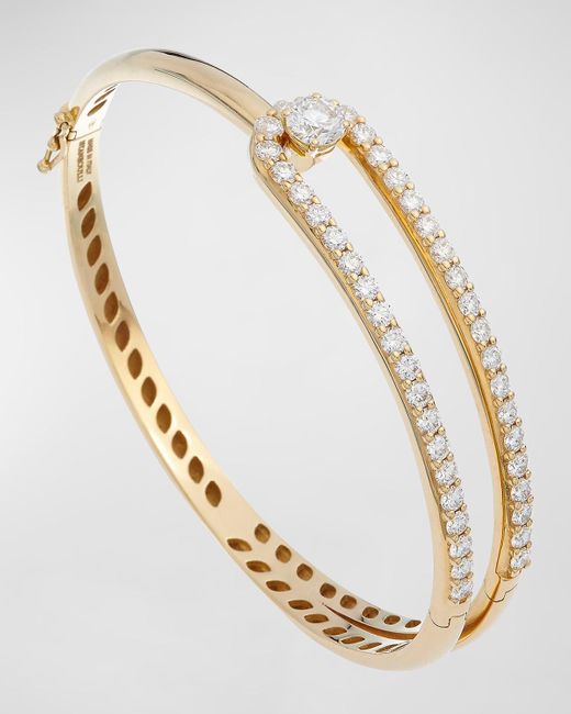 Krisonia White 18k Yellow Gold Bracelet With Diamond Half