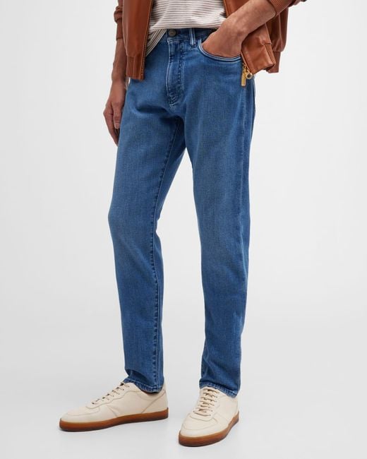 Loro Piana Blue Five-pocket Straight Leg Denim Jeans for men