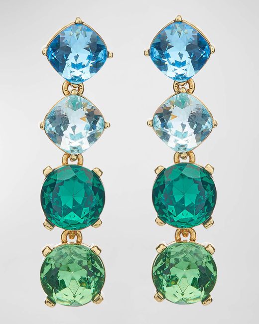 Oscar de la Renta Blue Half And Half Gallery Earrings