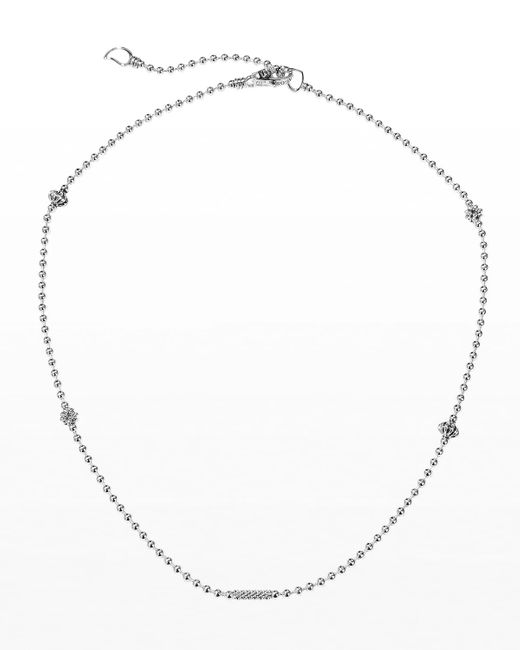 Lagos White Caviar Icon Fluted Station Necklace
