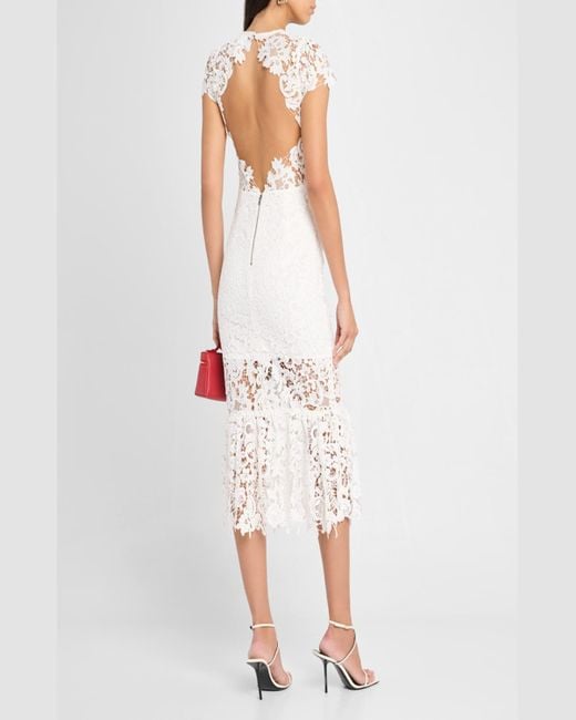 Tara Midi Slip Dress Twisting Vines Off White - Alice + Olivia