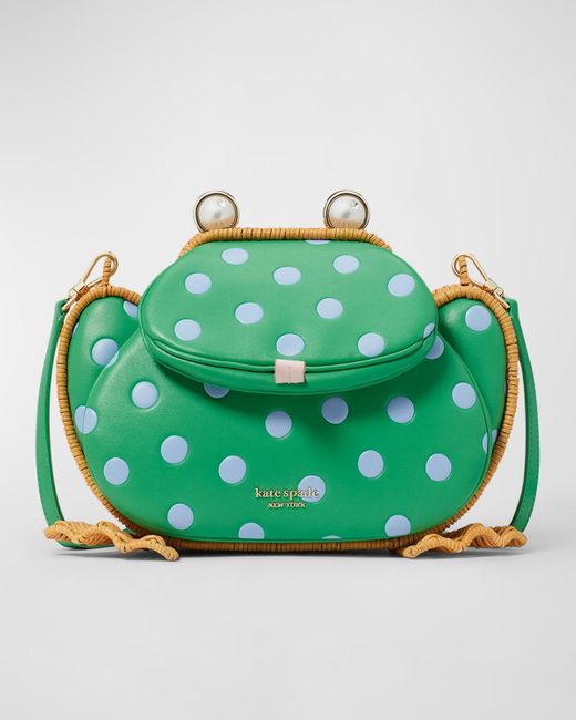 Kate Spade Green Lily 3D Frog Polka Dot Crossbody Bag