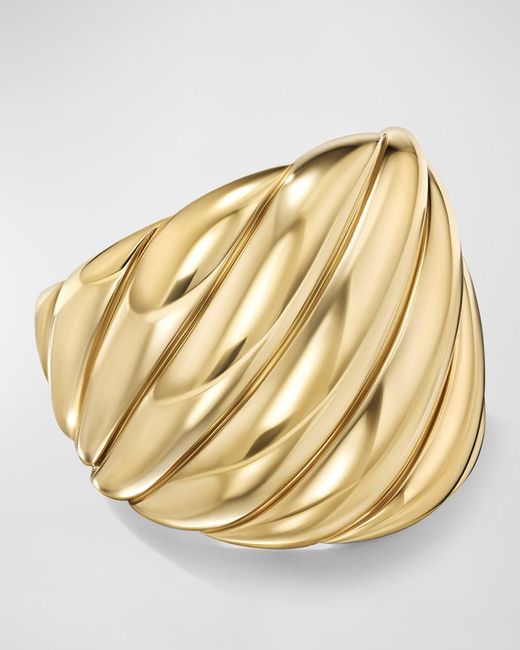 David Yurman Metallic Sculpted Cable Ring In 18k Gold, 20mm, Size 7