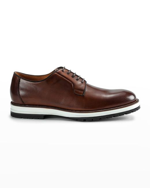 Ike Behar Brown Structure Hybrid Lace-Up Shoes for men