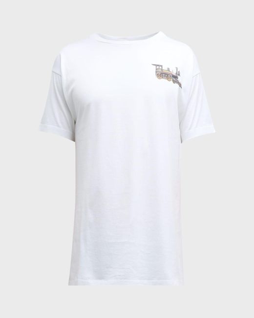 Bally White Train Logo T-shirt for men