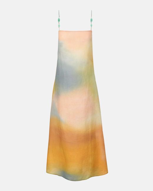 Staud LAURA LINEN MINI DRESS POP SARDINES IVORY