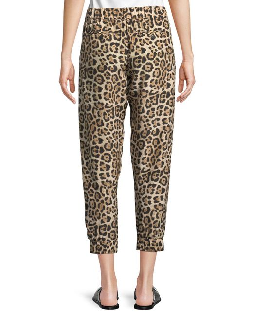 ATM Leopard-print Silk Jogger Pants in Black - Lyst