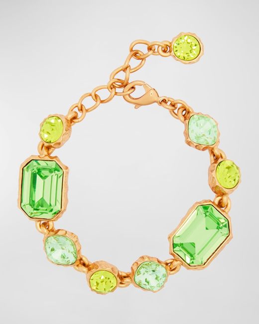 Oscar de la Renta Green Classic Crystal Bracelet