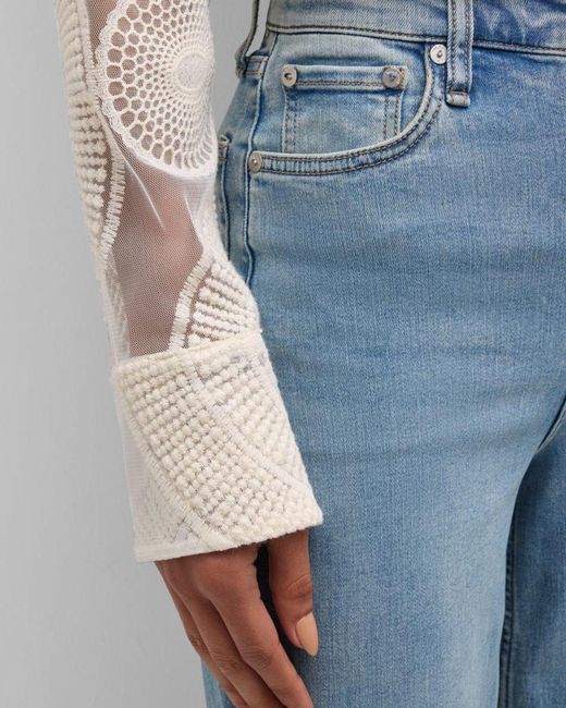 Rag & Bone Blue Flexi Sofie High-Rise Wide Jeans