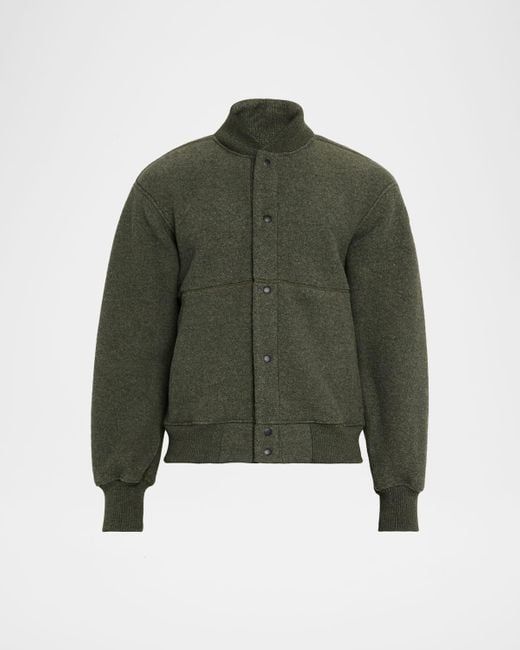 Canada Goose Green Hudson Fleece Snap-Front Bomber Jacket for men