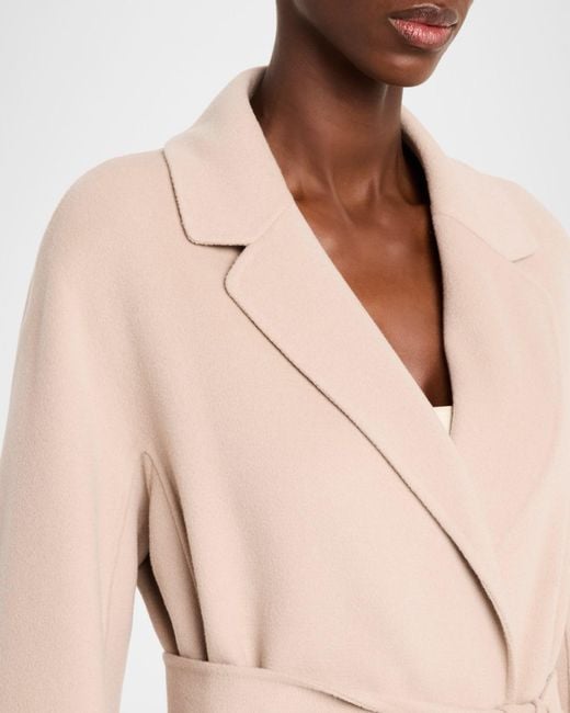 Max Mara Natural Double-Faced Wool Wrap Coat