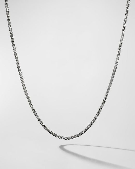 David Yurman White Box Chain Necklace In Silver, 1.7mm, 24"l for men