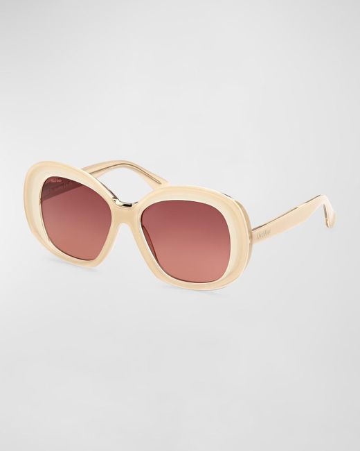 Max Mara Pink Edna Acetate Round Sunglasses