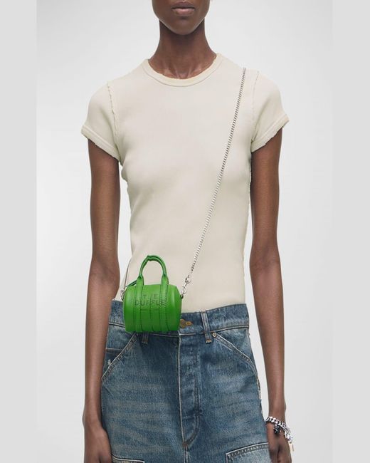 Marc Jacobs Green The Leather Nano Duffle Crossbody Bag