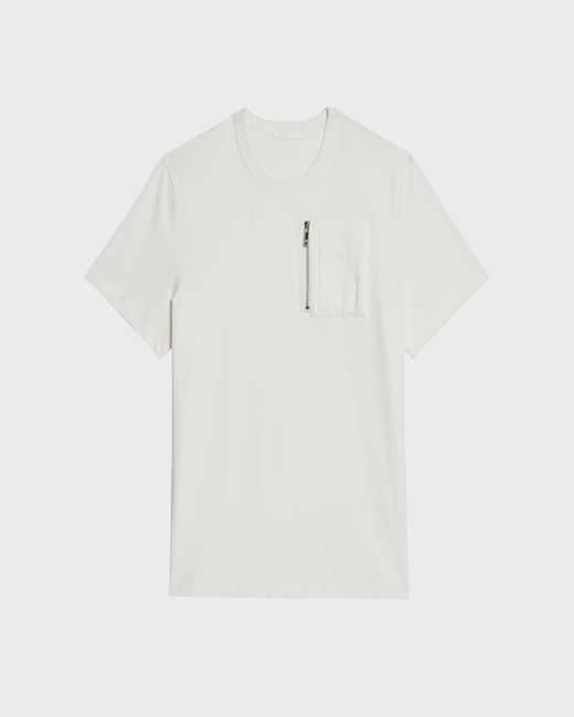 Helmut Lang White T-Shirt With Zip Pocket for men