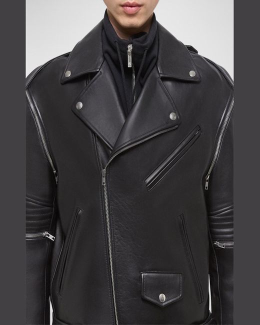 Helmut Lang Black Astro Leather Biker Jacket for men