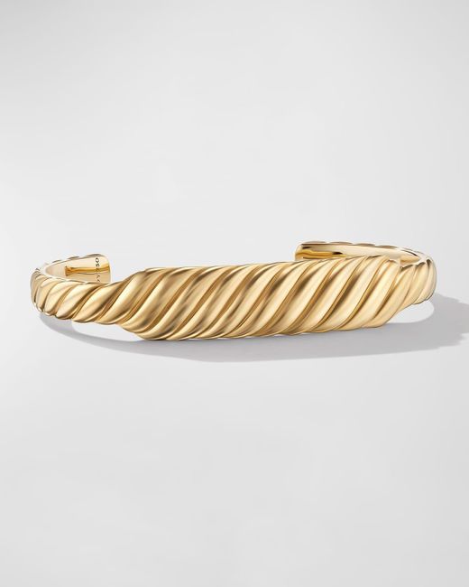 David Yurman Metallic Sculpted Cable Contour Bracelet In 18k Gold, 12.9mm for men