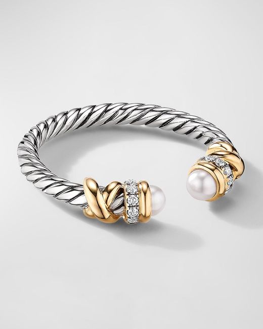 David Yurman Metallic Petite Helena Ring With Pearls And Diamonds