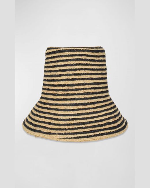 Gigi Burris Millinery Natural Lula Striped Bucket Hat