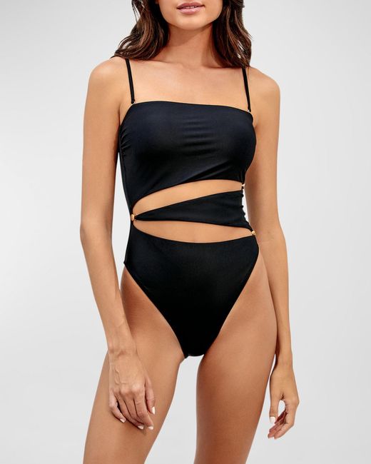 ViX Black Frida Strapless Cutout One-Piece Swimsuit