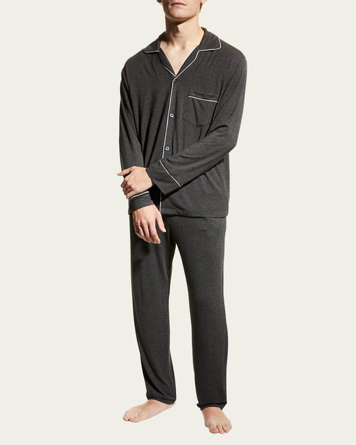 Eberjey Black William Long-sleeve Pajama Set for men