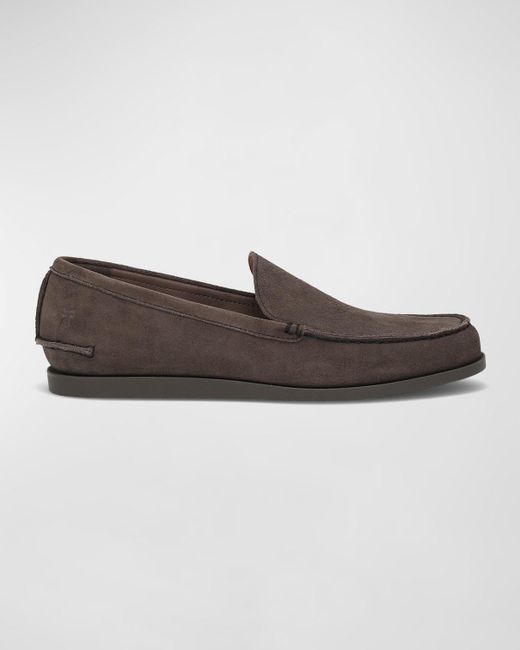 Frye Brown Mason Roughout Leather Loafers for men