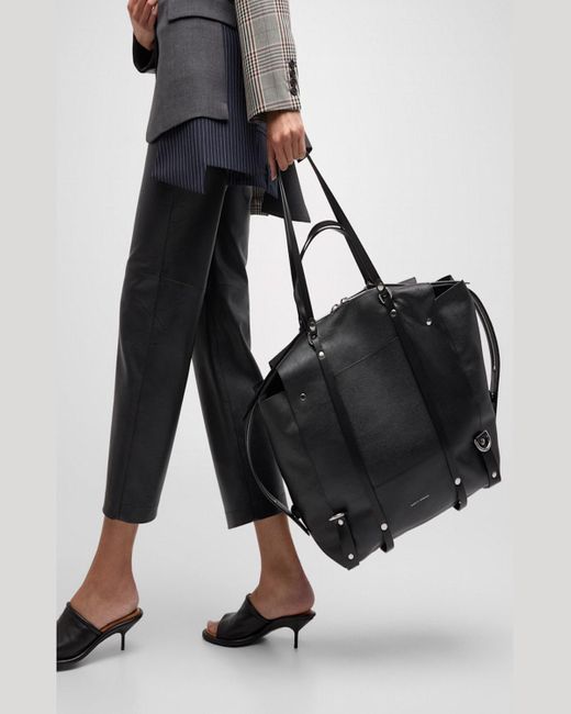 Rebecca Minkoff Black Surplus Zip Leather Tote Bag