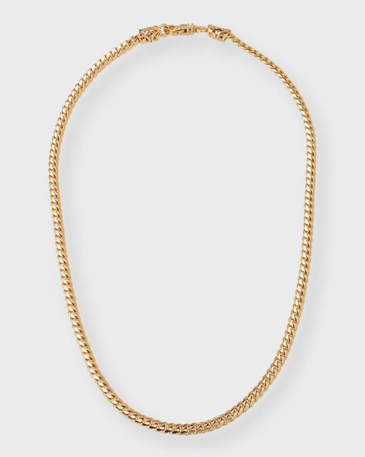 Emanuele Bicocchi White 24k Gold-plated Thin Cuban Chain Necklace for men