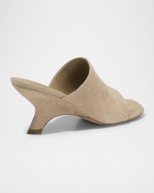 Jonathan Simkhai White Shadow Suede Mule Sandals