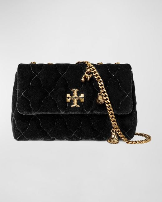 Tory Burch Kira Small Velvet Convertible Crossbody Bag in Black Lyst