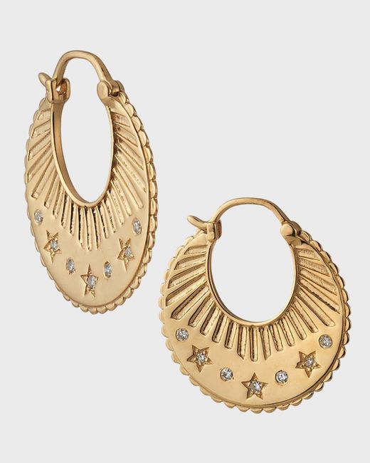 Kastel Jewelry Metallic Small Celestial Hoop Earrings