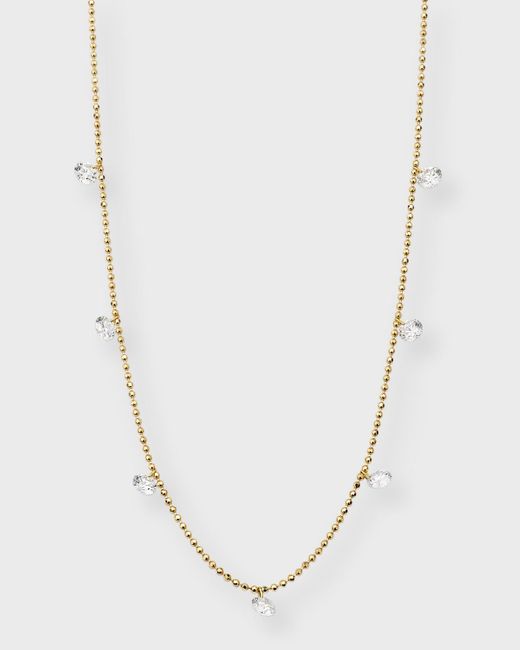 Graziela Gems White 18k Yellow Gold Five-station Floating Diamond Necklace (18k Yg Small Floating Necklace)