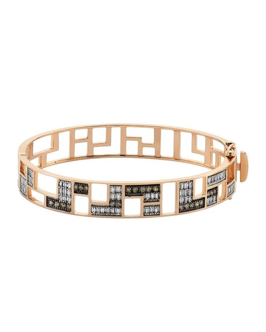 BeeGoddess Metallic Mondrian Multi-diamond Hinge Bracelet
