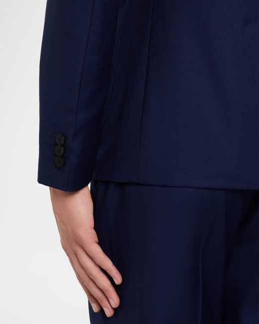 Versace Blue Apos;S Wool Single-Breasted Blazer for men