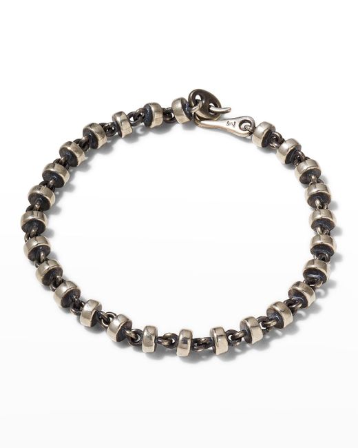M. Cohen Metallic Omni Oxidized Bead Bracelet for men