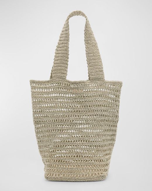BTB Los Angeles Natural Jackie Crochet Tote Bag