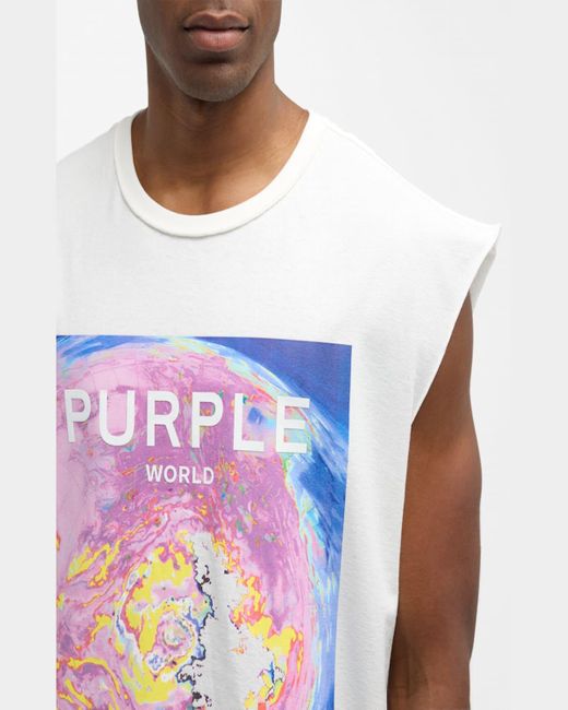 Purple White Textured T-Shirt for men